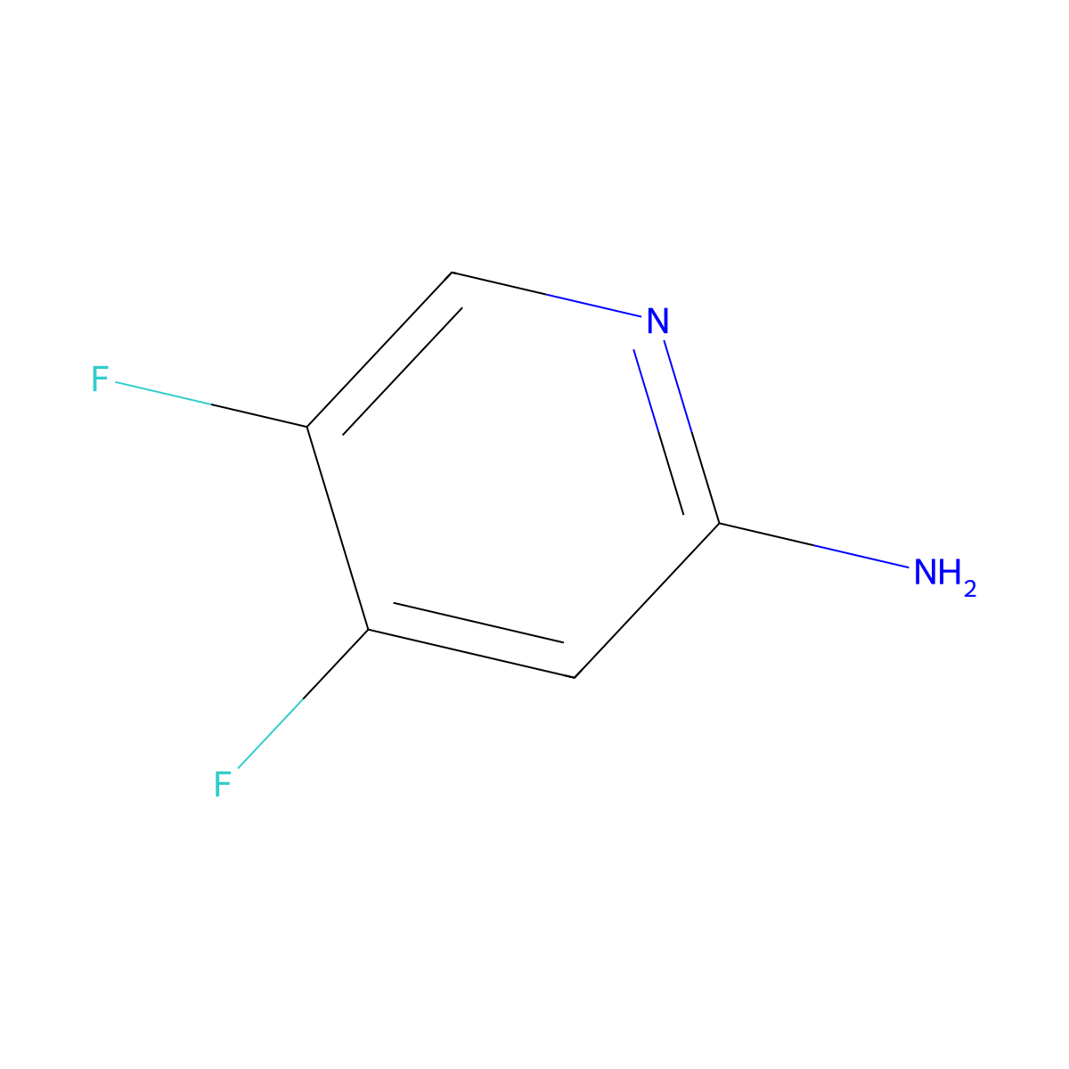 4,5-Difluoropyridin-2-amine molecular structure, CAS 1211537-08-4