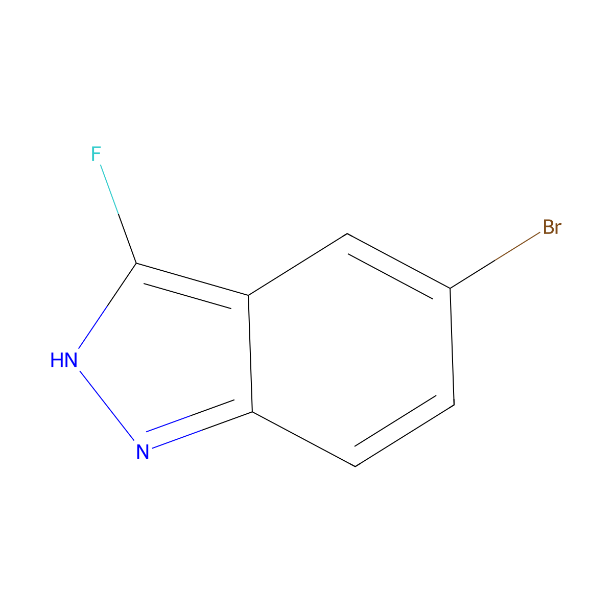 5-bromo-3-fluoro-1H-indazole molecular structure, CAS 1211537-09-5