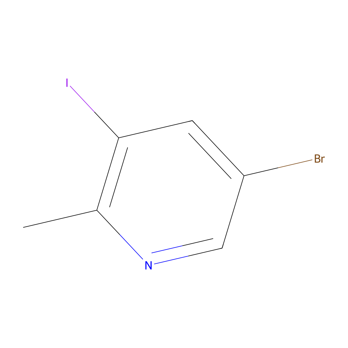 5-Bromo-3-iodo-2-methylpyridine molecular structure, CAS 1211537-13-1