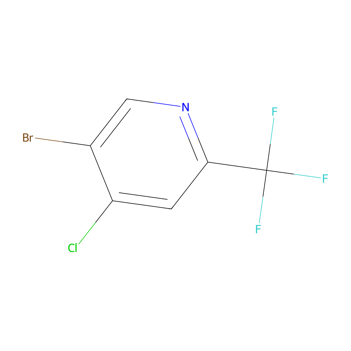 5-Bromo-4-chloro-2-(trifluoromethyl)pyridine molecular structure, CAS 1211537-20-0