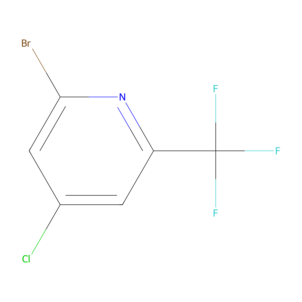 2-Bromo-4-chloro-6-(trifluoromethyl)pyridine molecular structure, CAS 1211537-26-6