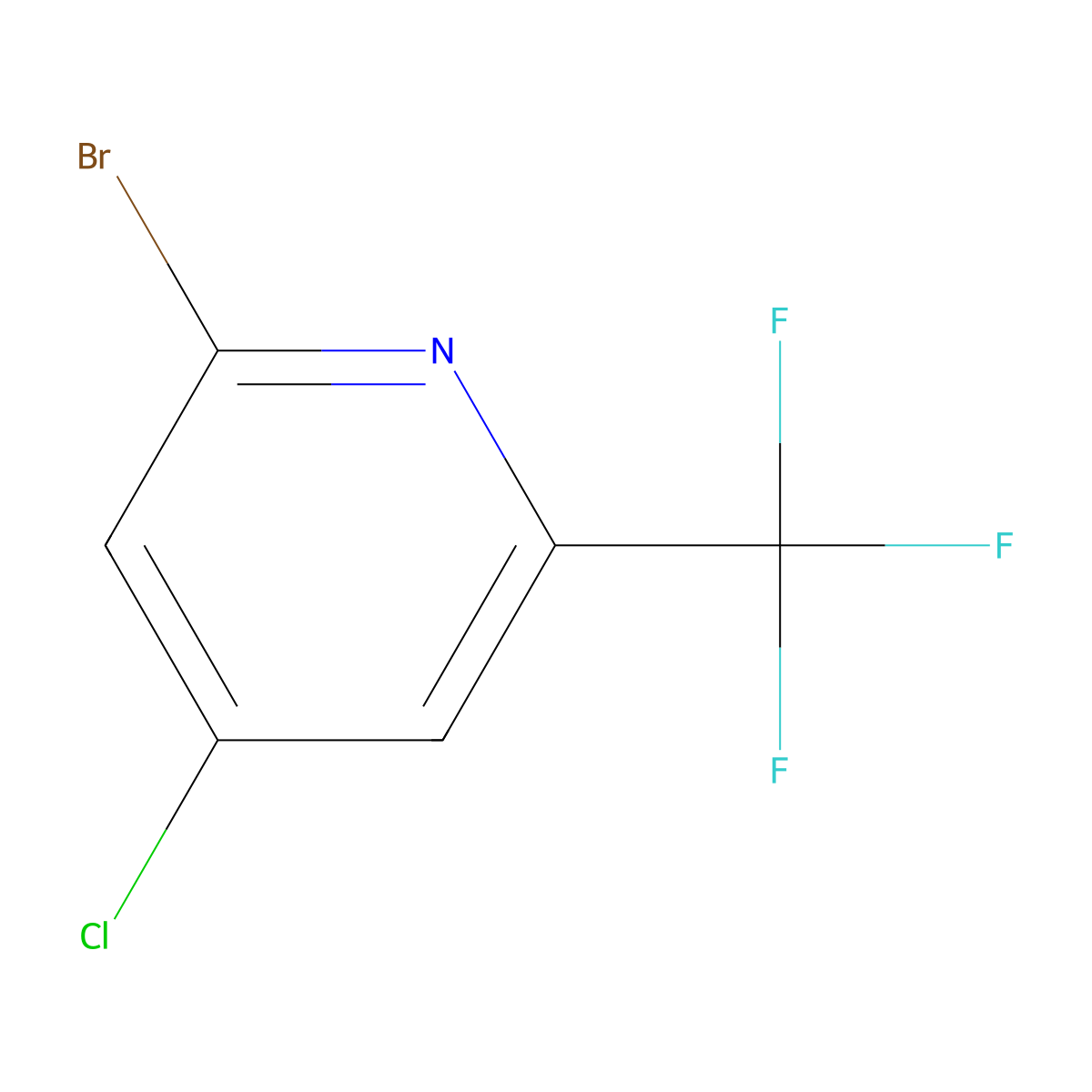 2-Bromo-4-chloro-6-(trifluoromethyl)pyridine molecular structure, CAS 1211537-26-6