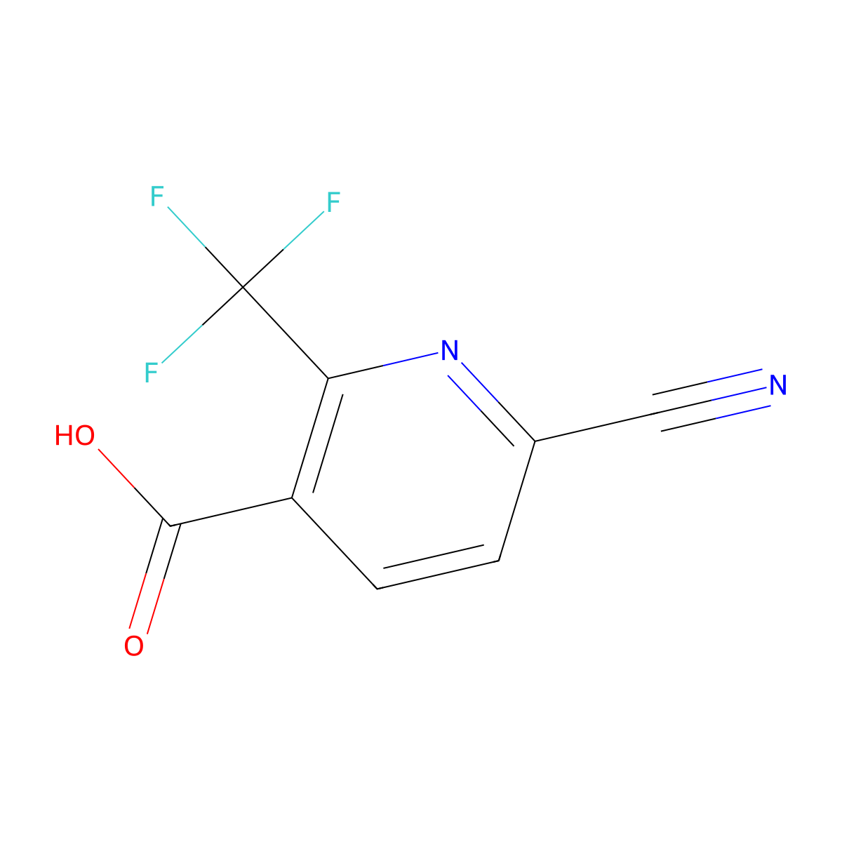 6-Cyano-2-(trifluoromethyl)nicotinic acid molecular structure, CAS 1211537-27-7
