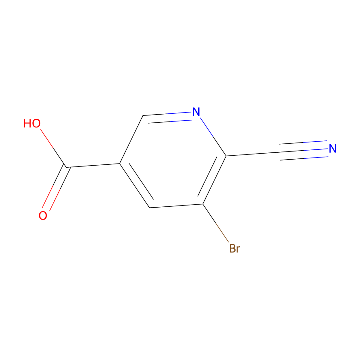 5-Bromo-6-cyanopyridine-3-carboxylic acid molecular structure, CAS 1211537-28-8
