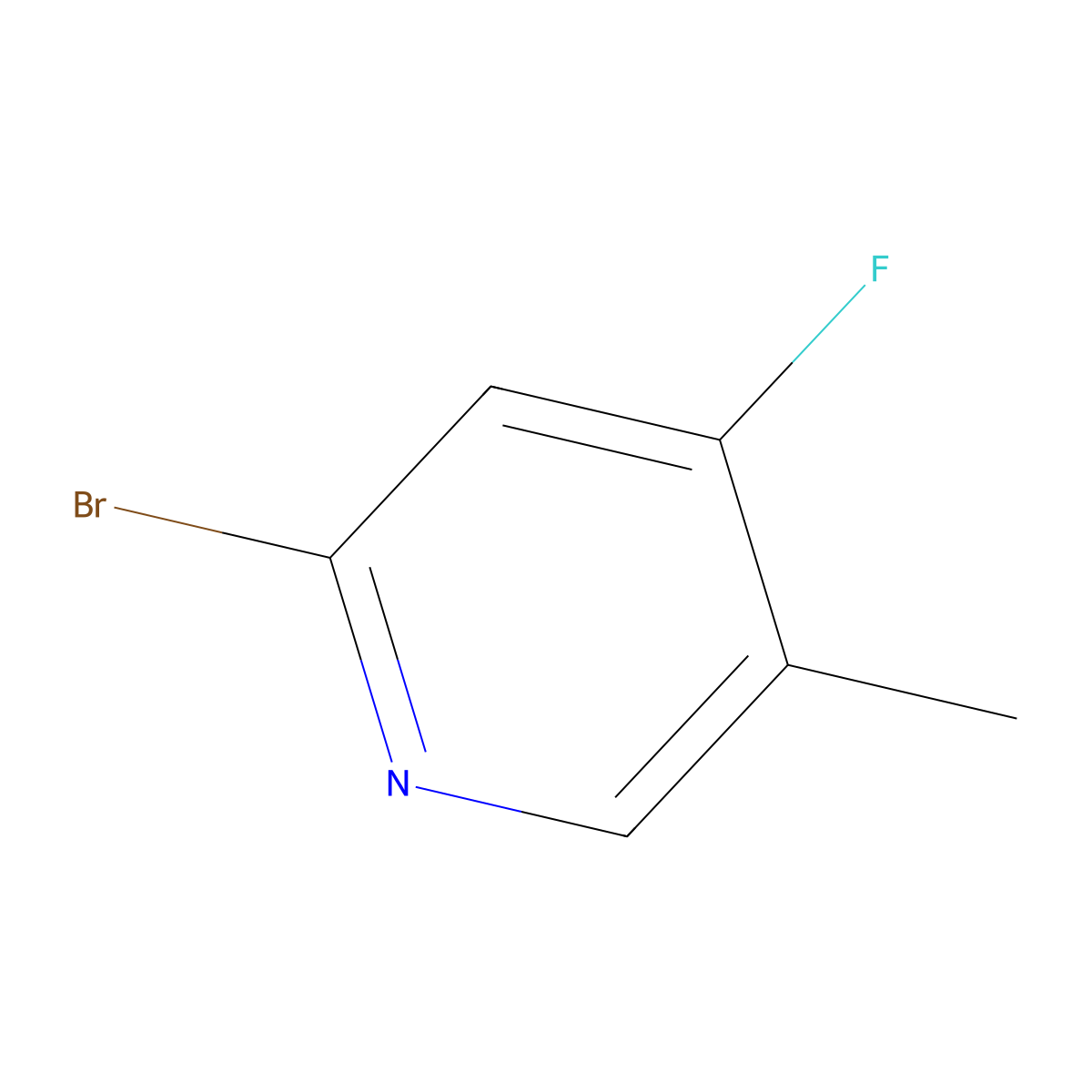 2-Bromo-4-fluoro-5-methylpyridine molecular structure, CAS 1211537-29-9