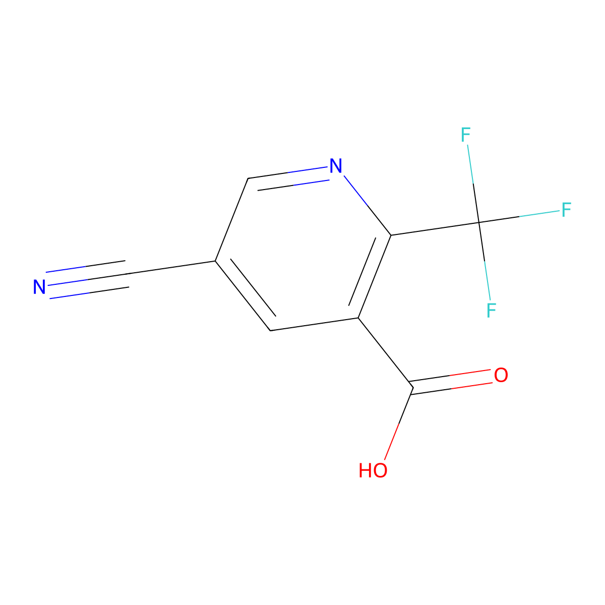5-Cyano-2-(trifluoromethyl)nicotinic acid molecular structure, CAS 1211537-37-9
