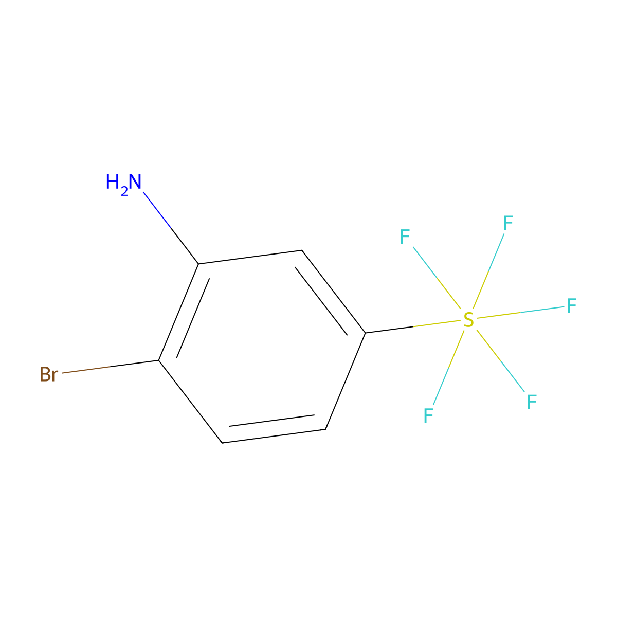 2-Bromo-5-(pentafluoro-l6-sulfanyl)aniline molecular structure, CAS 1211537-51-7