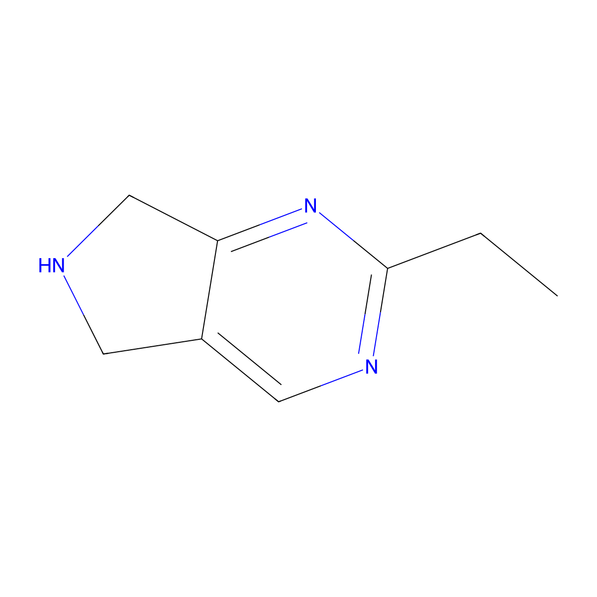 2-Ethyl-6,7-dihydro-5H-pyrrolo[3,4-d]pyrimidine molecular structure, CAS 1211537-59-5