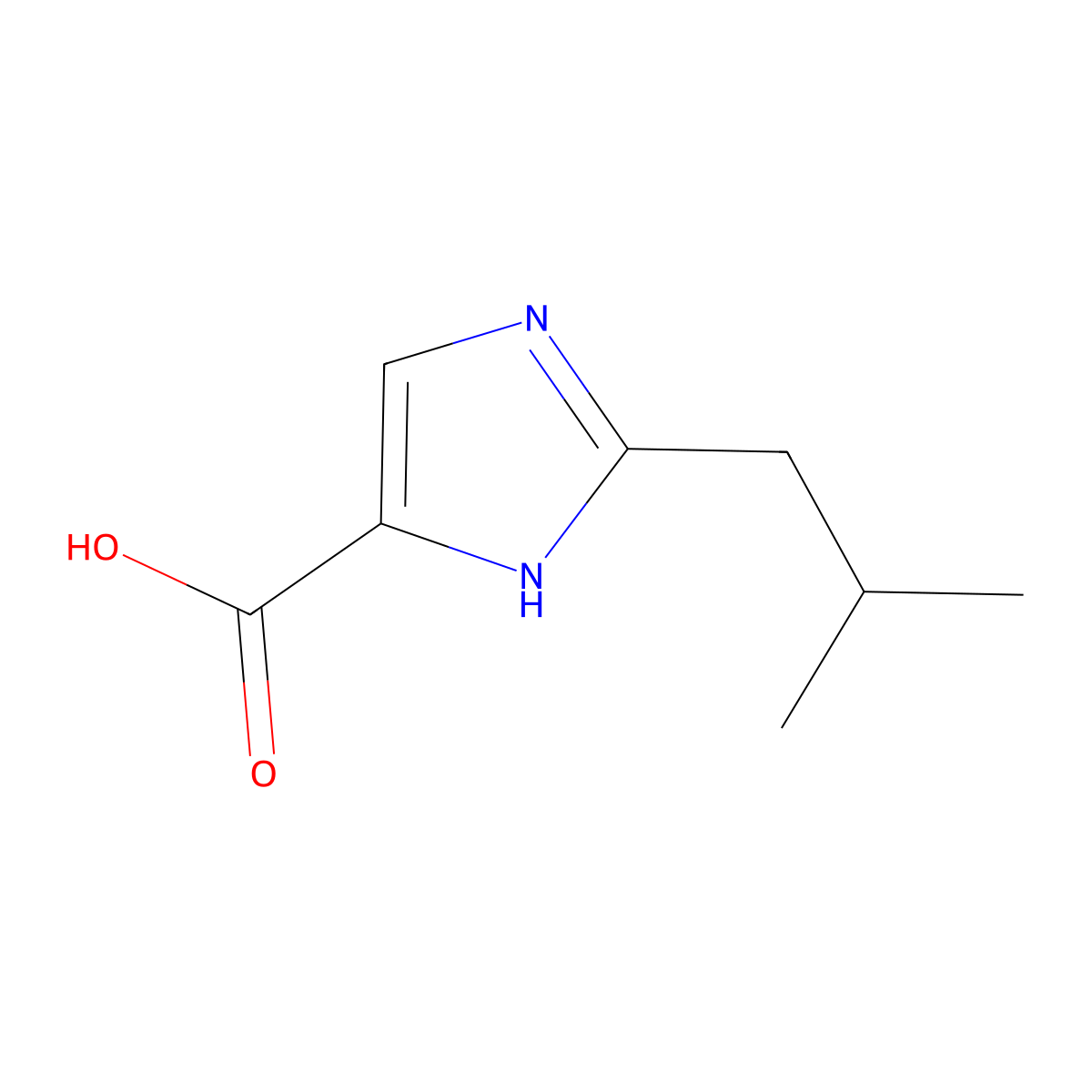 2-Isobutyl-1H-imidazole-4-carboxylic acid molecular structure, CAS 1211537-64-2