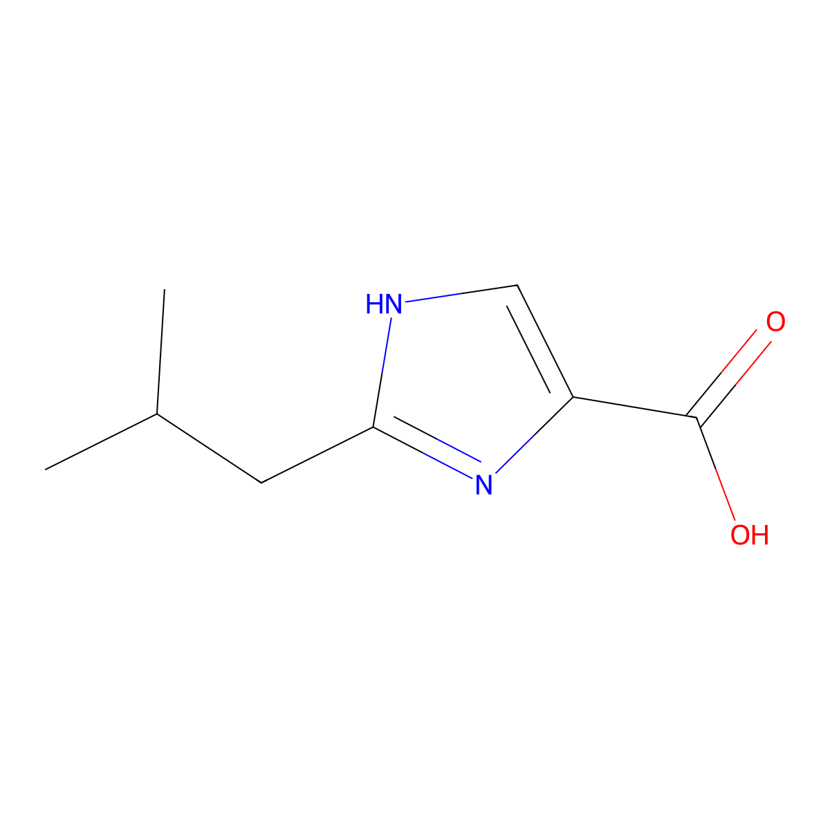 2-Isobutyl-1H-imidazole-4-carboxylic acid molecular structure, CAS 1211537-64-2