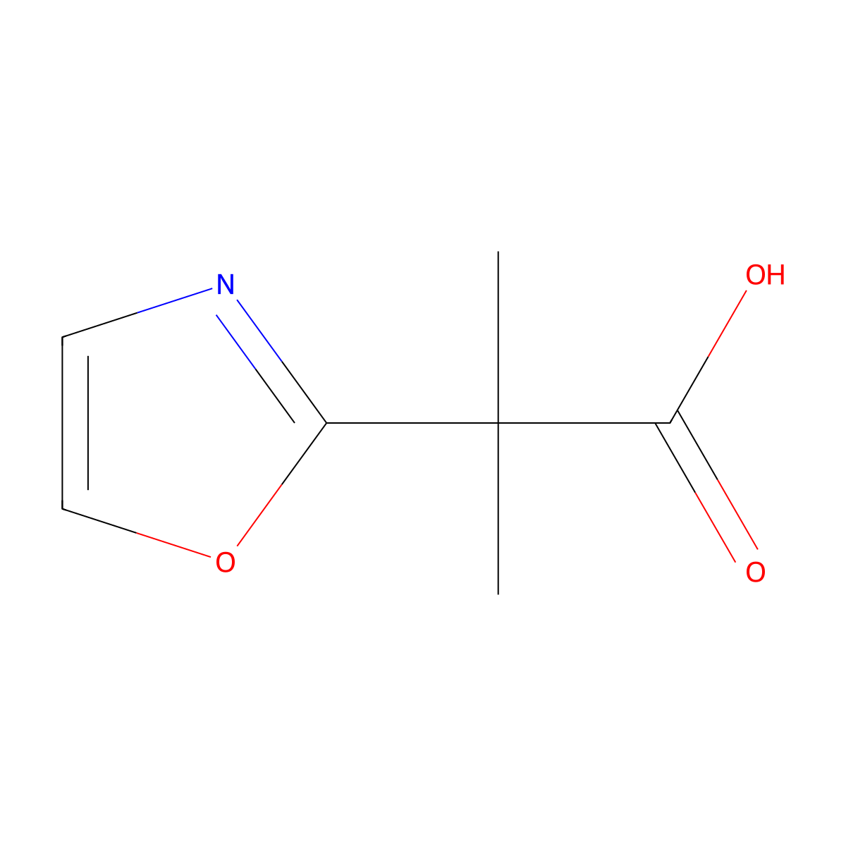 2-Methyl-2-(2-oxazolyl)propanoic Acid molecular structure, CAS 1211537-65-3