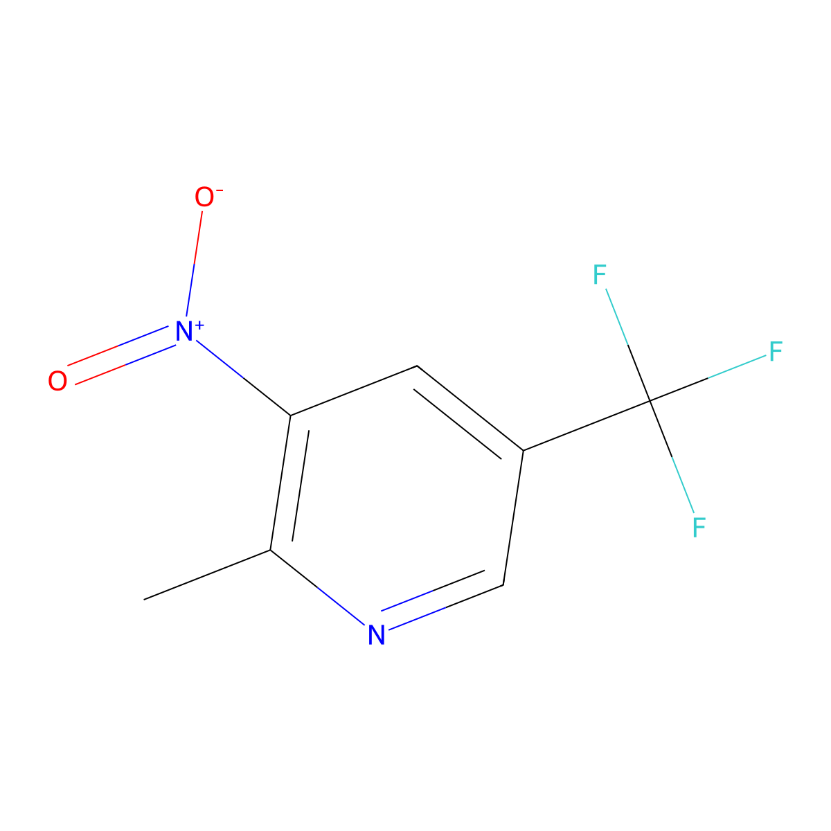 2-Methyl-3-nitro-5-(trifluoromethyl)pyridine molecular structure, CAS 1211537-69-7