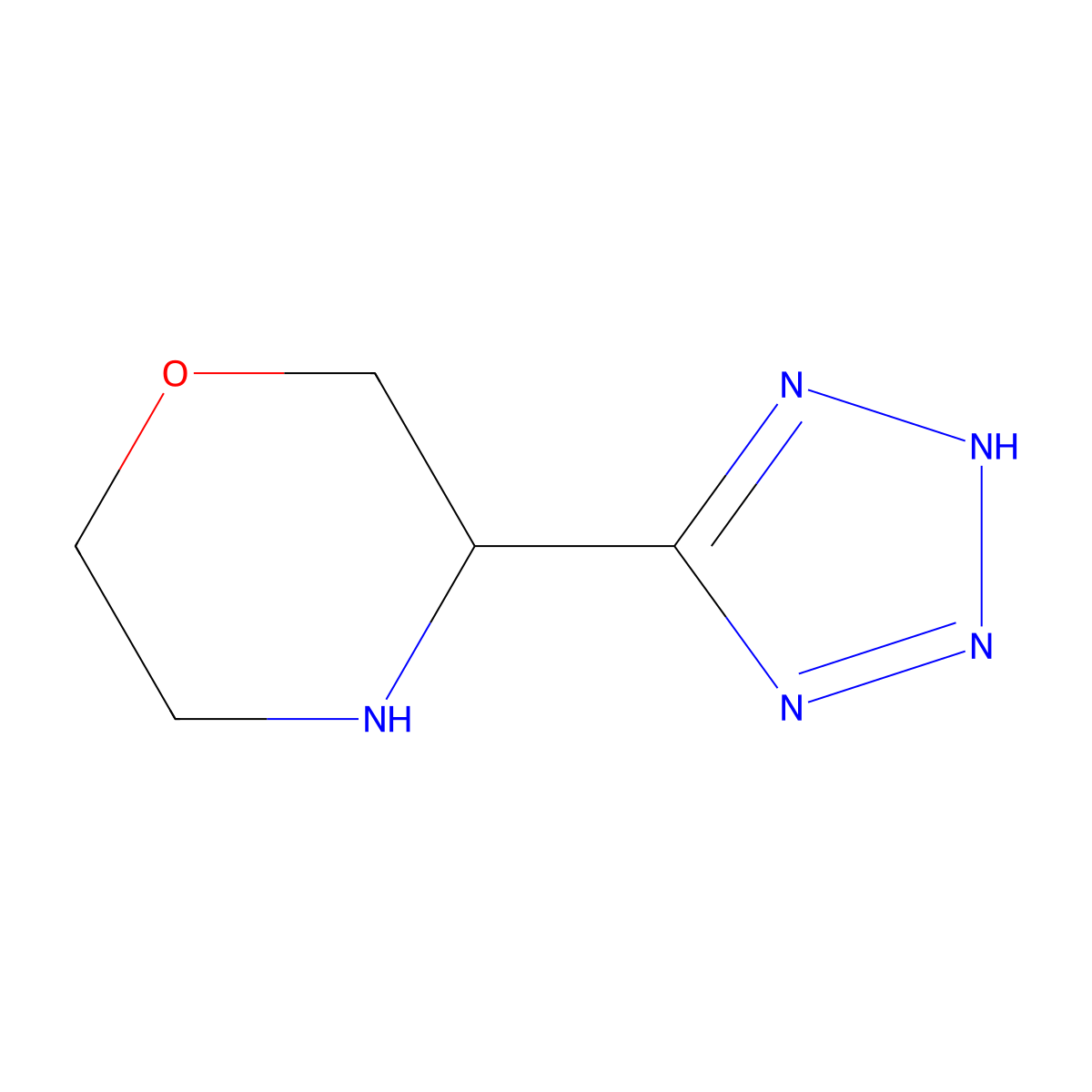 3-(1H-1,2,3,4-tetrazol-5-yl)morpholine molecular structure, CAS 1211537-76-6