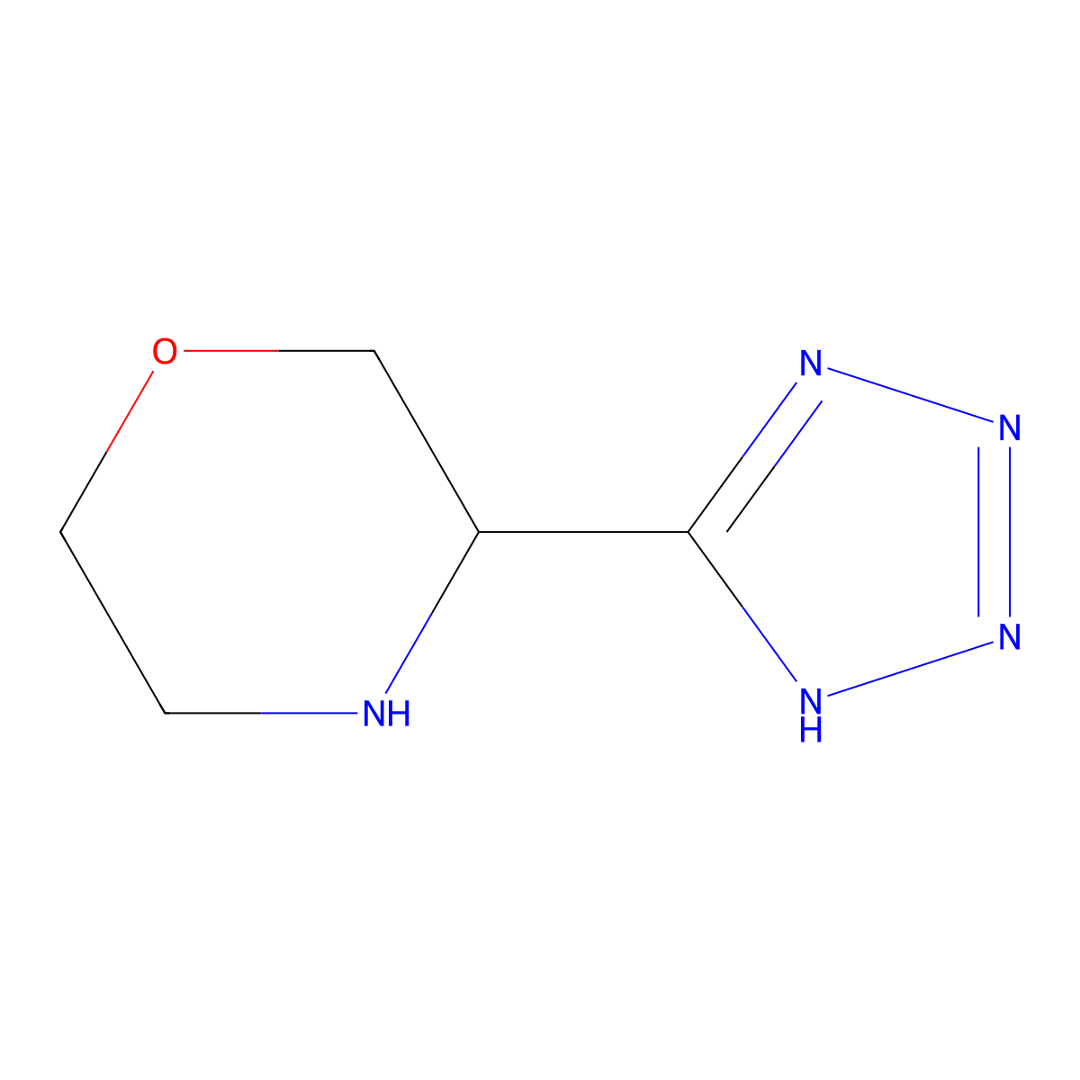3-(1H-1,2,3,4-tetrazol-5-yl)morpholine molecular structure, CAS 1211537-76-6