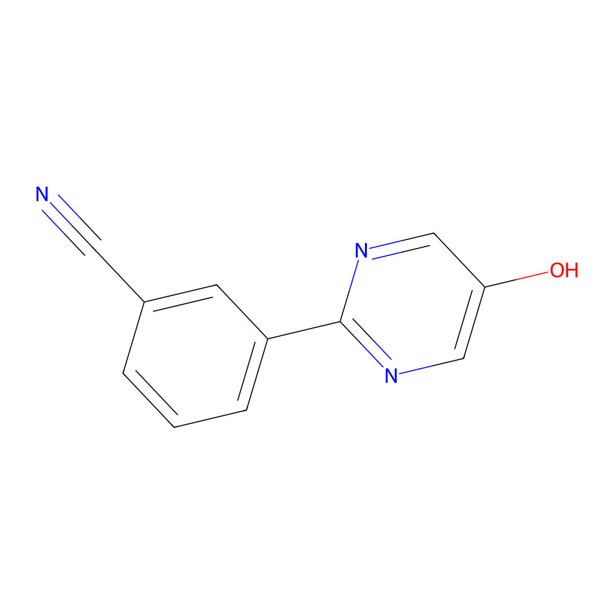 3-(5-Hydroxypyrimidin-2-yl)benzonitrile molecular structure, CAS 1211537-81-3