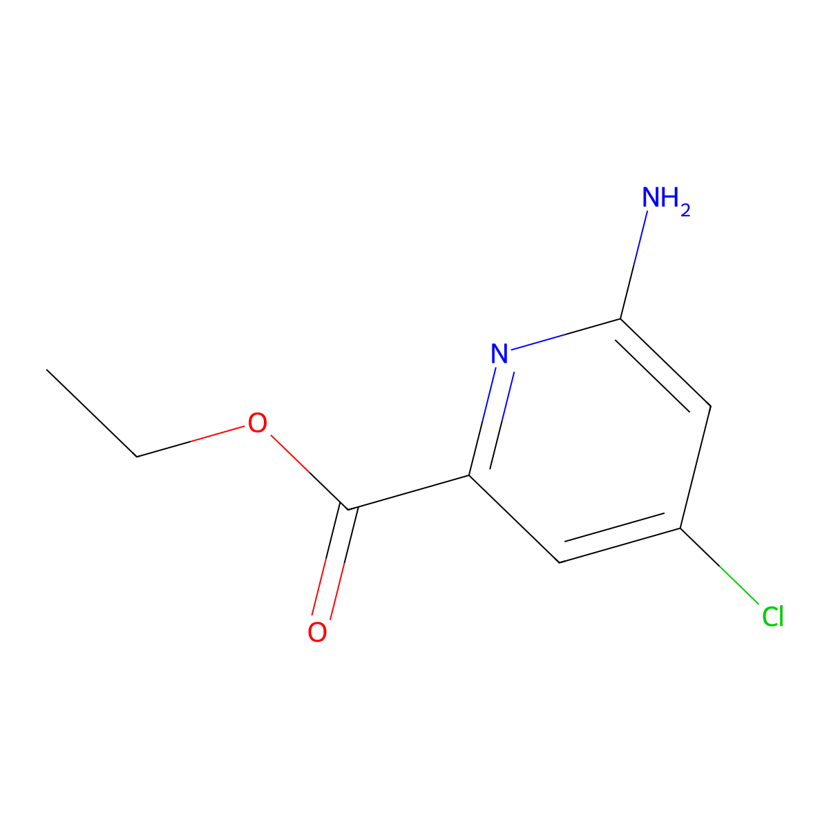 Ethyl 6-amino-4-chloropyridine-2-carboxylate molecular structure, CAS 1211538-07-6