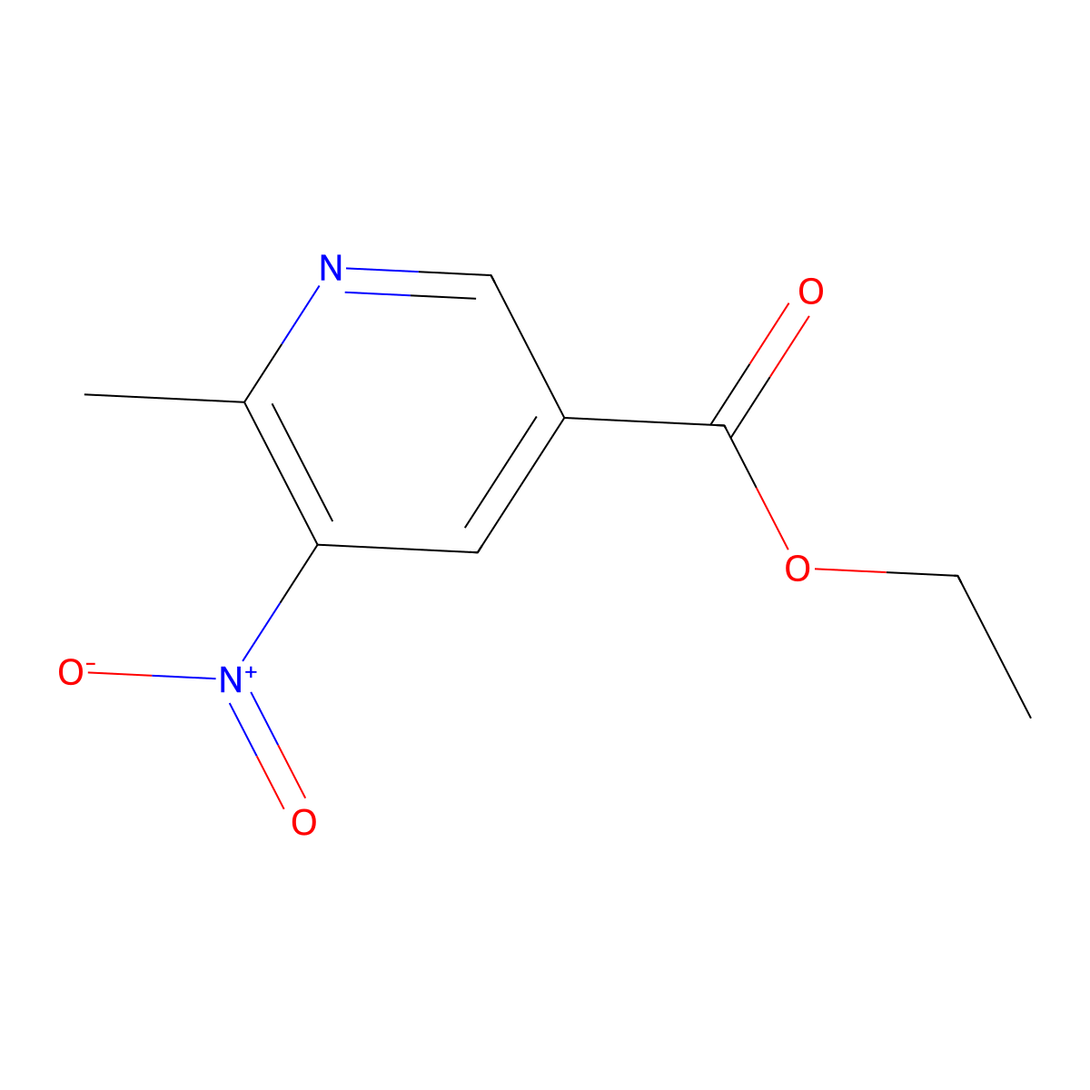 Ethyl 6-methyl-5-nitronicotinate molecular structure, CAS 1211538-09-8