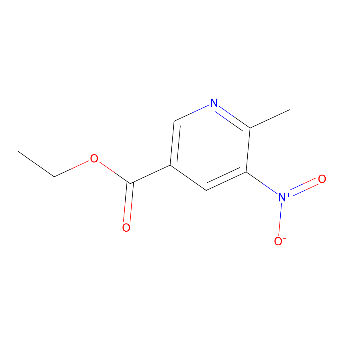 Ethyl 6-methyl-5-nitronicotinate molecular structure, CAS 1211538-09-8