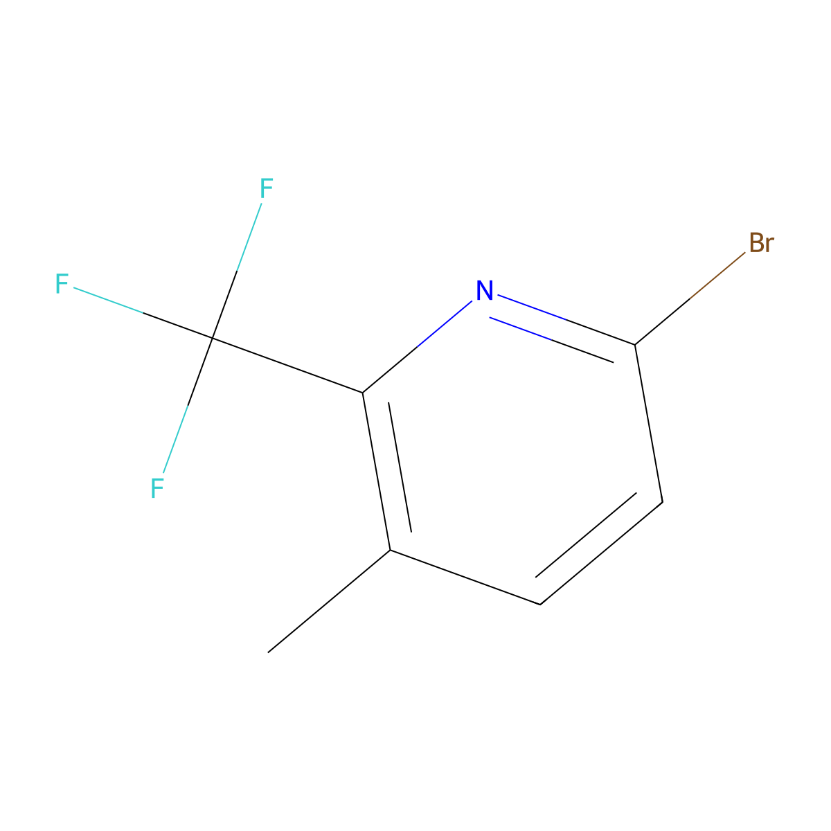 6-Bromo-3-methyl-2-(trifluoromethyl)pyridine molecular structure, CAS 1211538-39-4