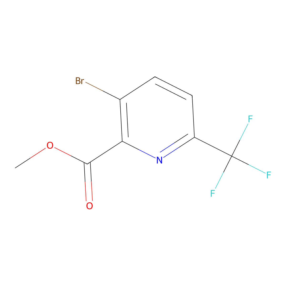 Methyl 3-bromo-6-(trifluoromethyl)pyridine-2-carboxylate molecular structure, CAS 1211538-62-3