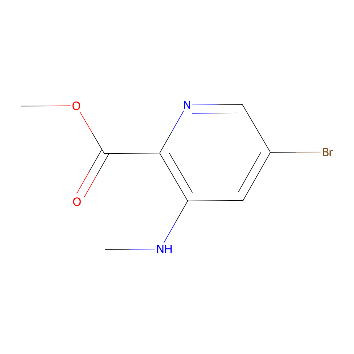 Methyl 5-bromo-3-(methylamino)pyridine-2-carboxylate molecular structure, CAS 1211538-71-4
