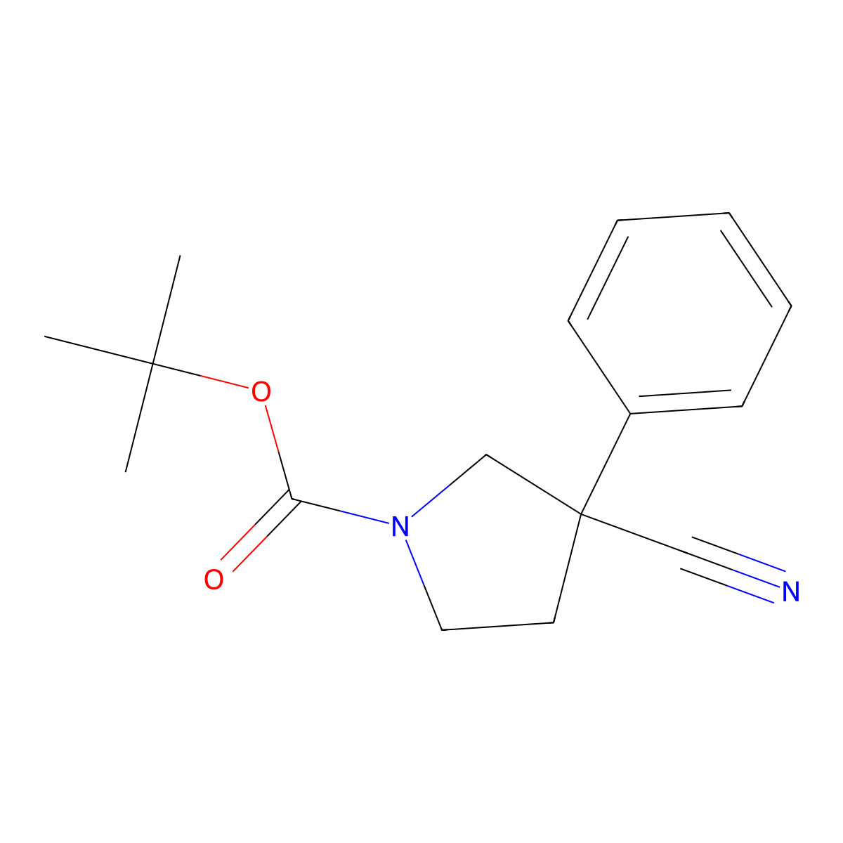 1-Boc-3-phenylpyrrolidine-3-carbonitrile molecular structure, CAS 1211538-83-8