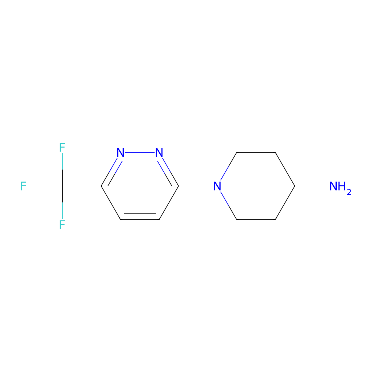 1-[6-(Trifluoromethyl)pyridazin-3-yl]piperidin-4-amine molecular structure, CAS 1211538-96-3