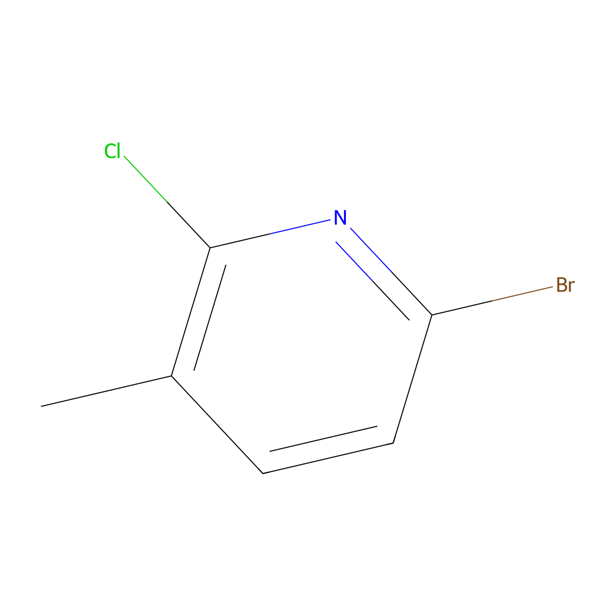 6-Bromo-2-chloro-3-methylpyridine molecular structure, CAS 1211539-10-4