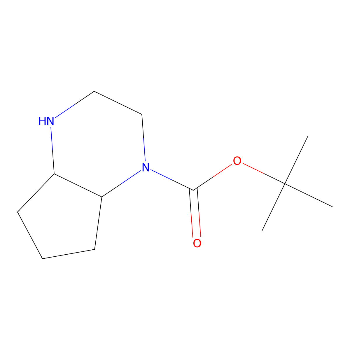 rac-tert-butyl (4aR,7aS)-octahydro-1H-cyclopenta[b]pyrazine-1-carboxylate molecular structure, CAS 1211539-11-5