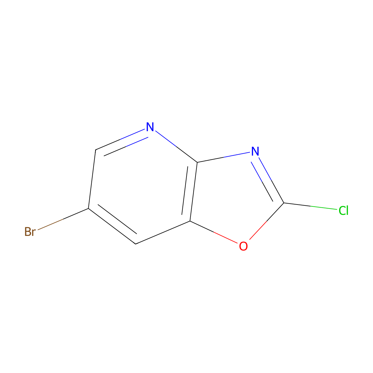 6-Bromo-2-chloro-[1,3]oxazolo[4,5-b]pyridine molecular structure, CAS 1211539-13-7