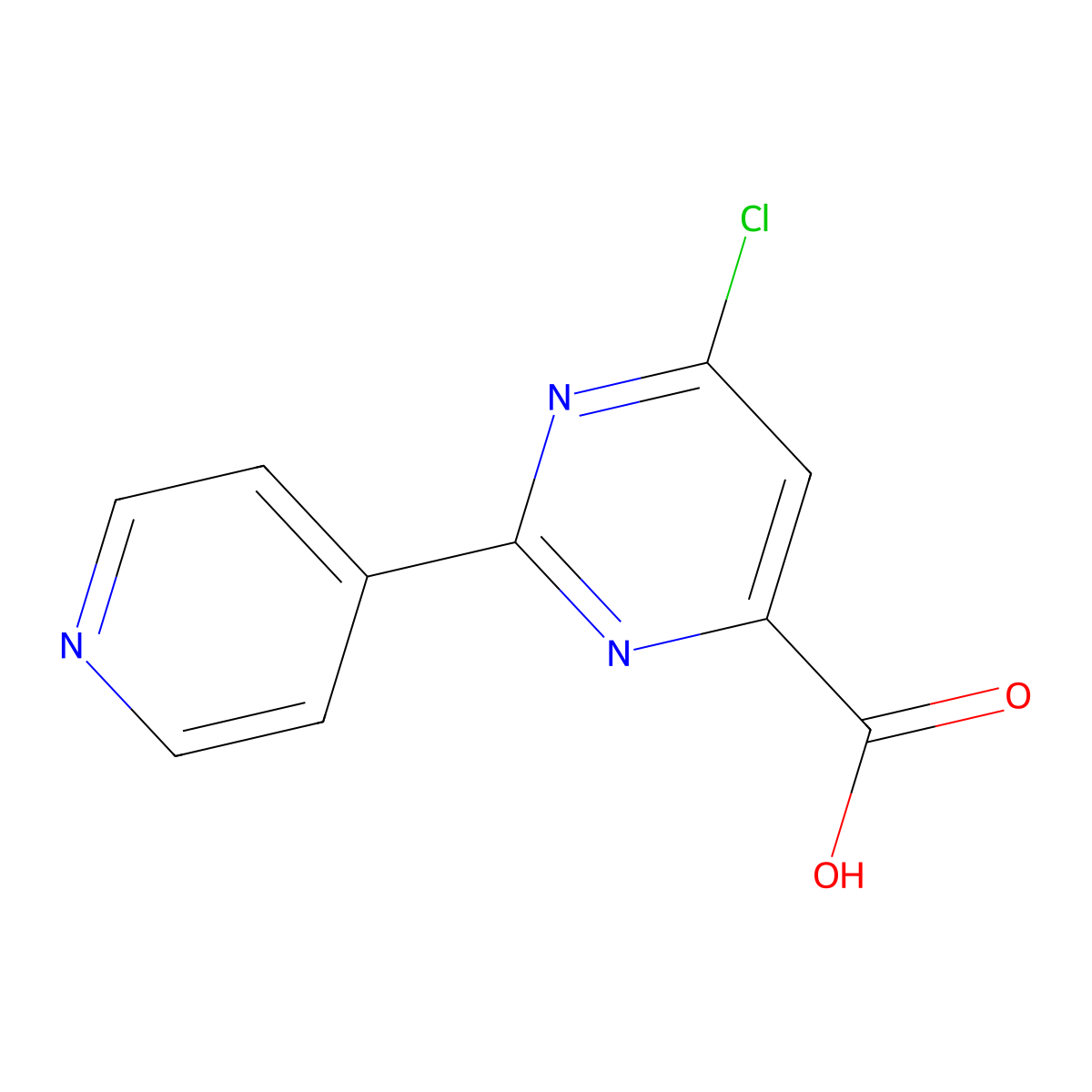 6-Chloro-2-(pyridin-4-yl)pyrimidine-4-carboxylic acid molecular structure, CAS 1211539-19-3