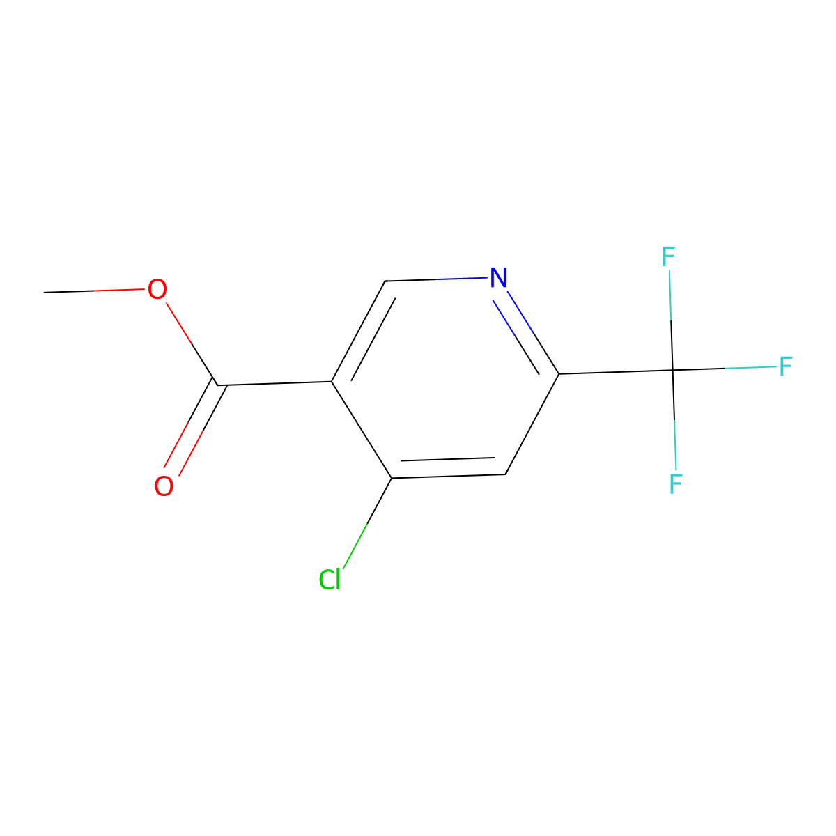 Methyl 4-chloro-6-(trifluoromethyl)nicotinate molecular structure, CAS 1211539-36-4