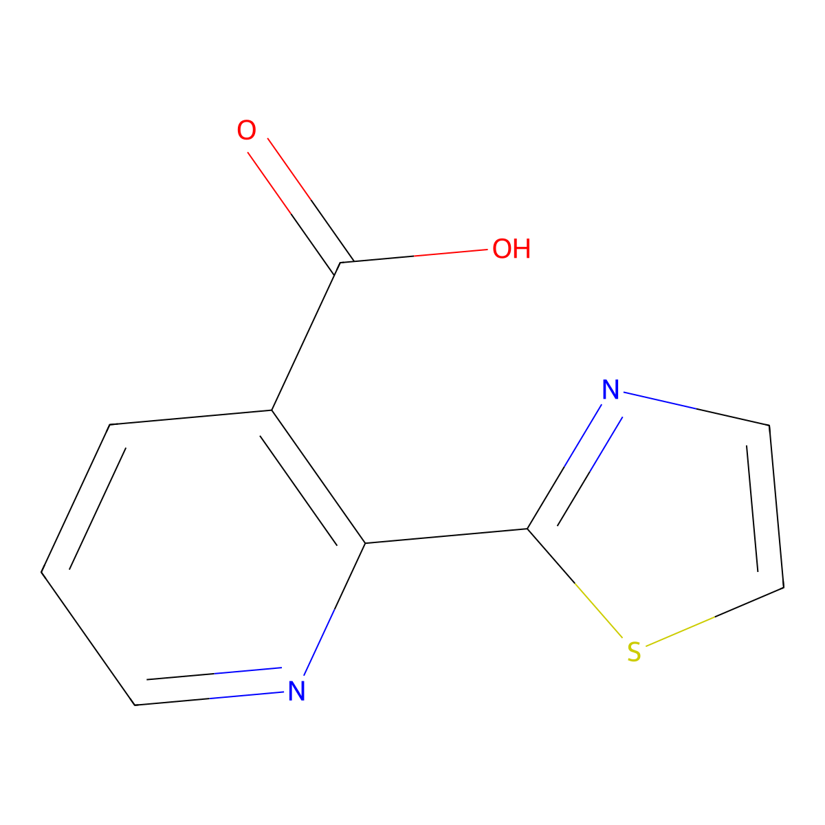 2-(1,3-Thiazol-2-yl)pyridine-3-carboxylic acid molecular structure, CAS 1211539-38-6