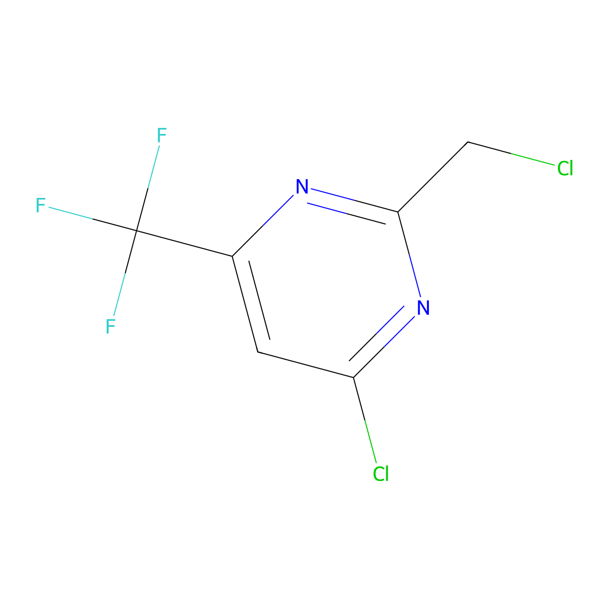 4-Chloro-2-(chloromethyl)-6-(trifluoromethyl)pyrimidine molecular structure, CAS 1211539-88-6