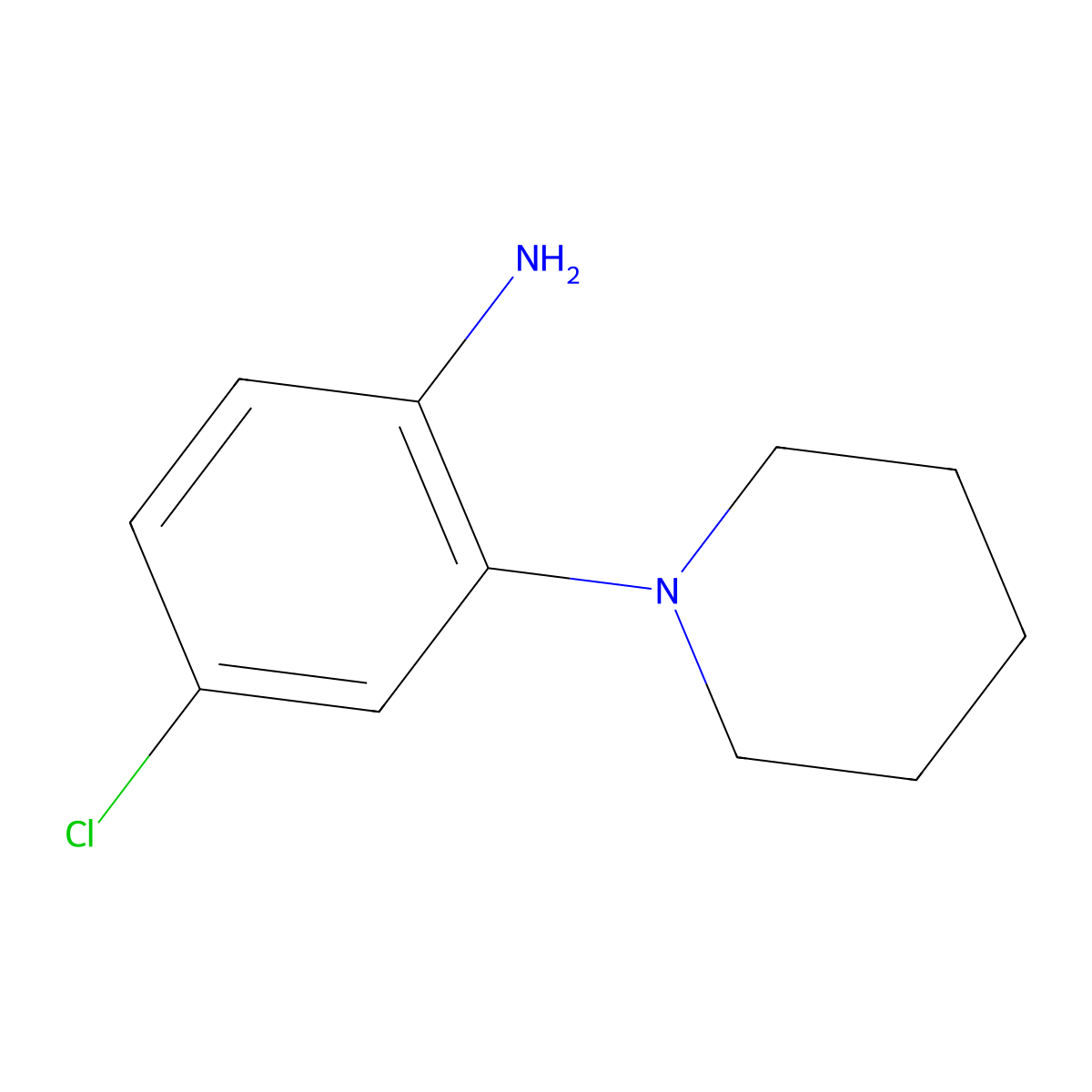 4-Chloro-2-(piperidin-1-yl)aniline molecular structure, CAS 1211539-92-2