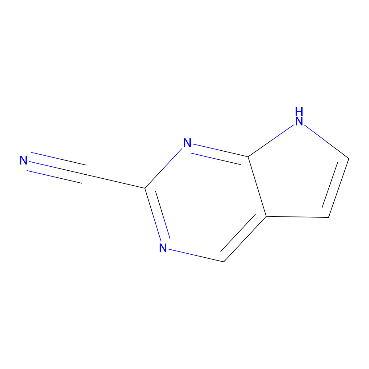 7H-pyrrolo[2,3-d]pyrimidine-2-carbonitrile molecular structure, CAS 1211540-09-8
