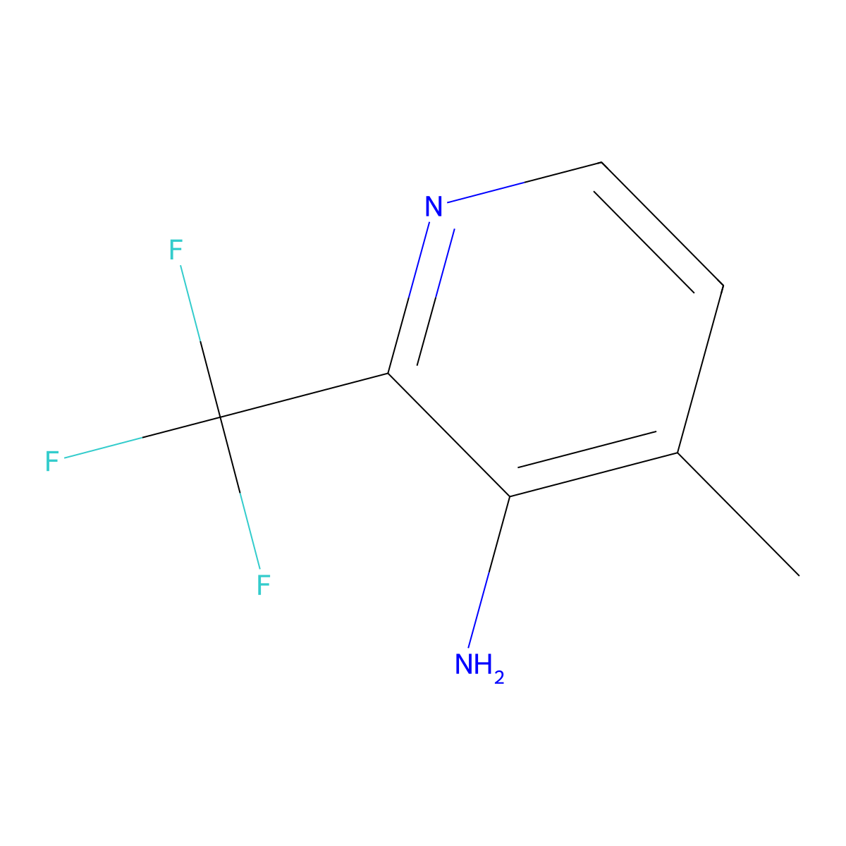 4-Methyl-2-(trifluoromethyl)pyridin-3-amine molecular structure, CAS 1211540-24-7