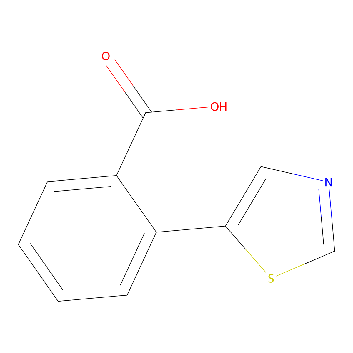 2-(5-Thiazolyl)benzoic acid molecular structure, CAS 1211540-61-2