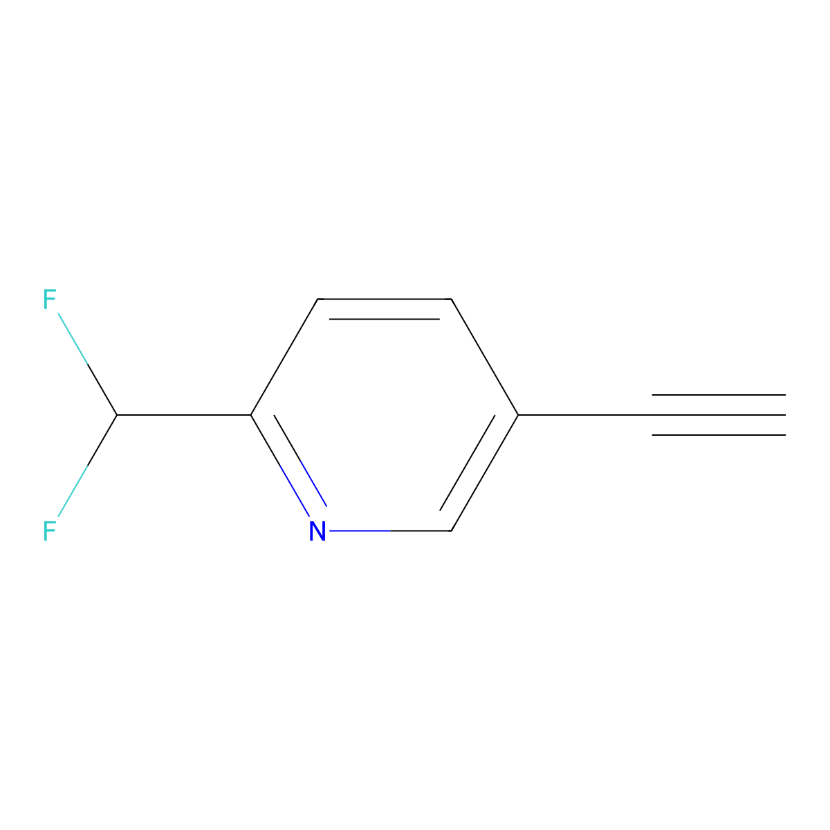 2-(Difluoromethyl)-5-ethynylpyridine molecular structure, CAS 1211540-64-5