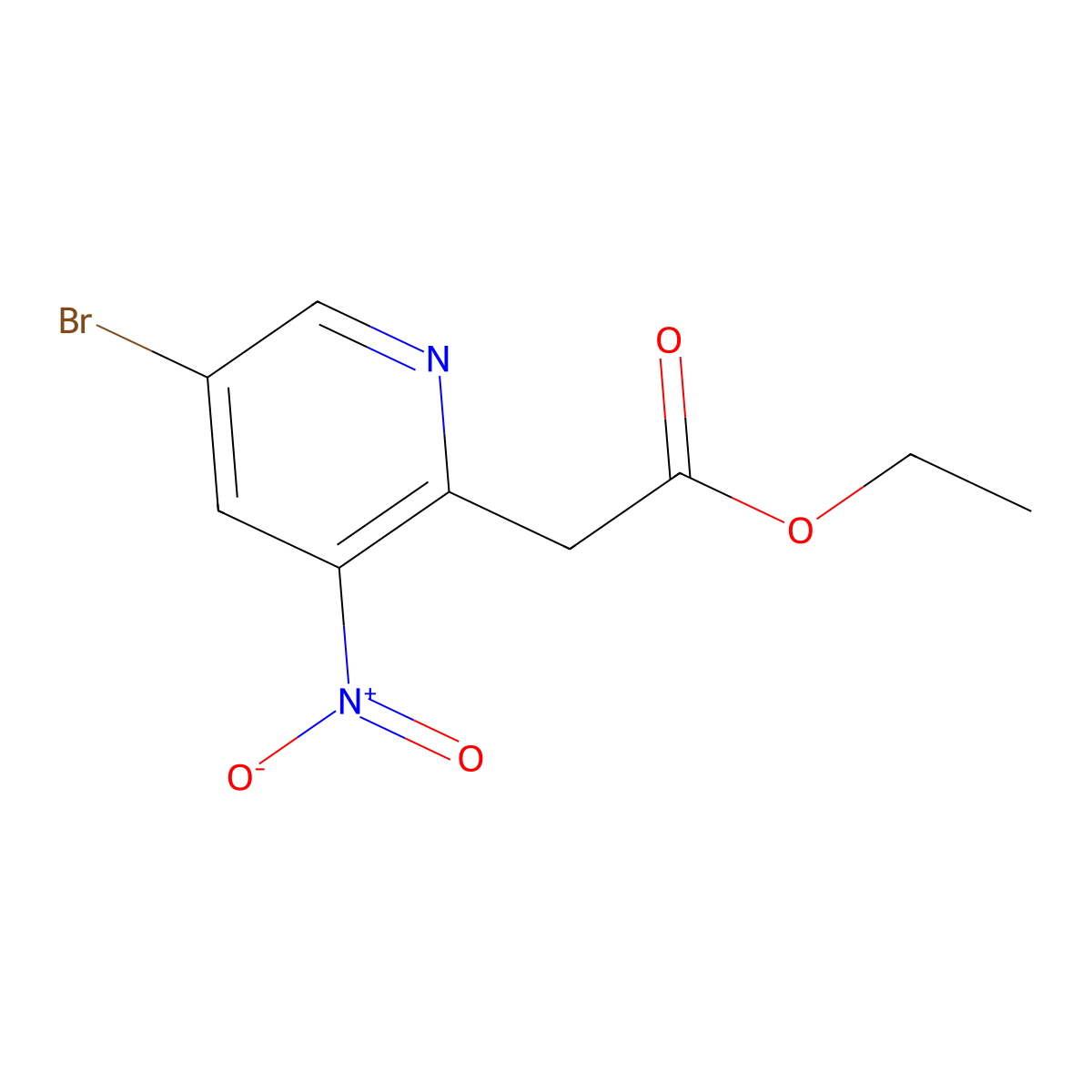 Ethyl 2-(5-bromo-3-nitropyridin-2-YL)acetate molecular structure, CAS 1211540-74-7