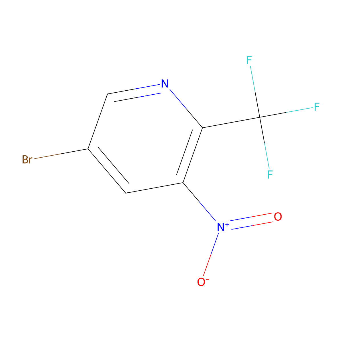 5-Bromo-3-nitro-2-(trifluoromethyl)pyridine molecular structure, CAS 1211540-75-8