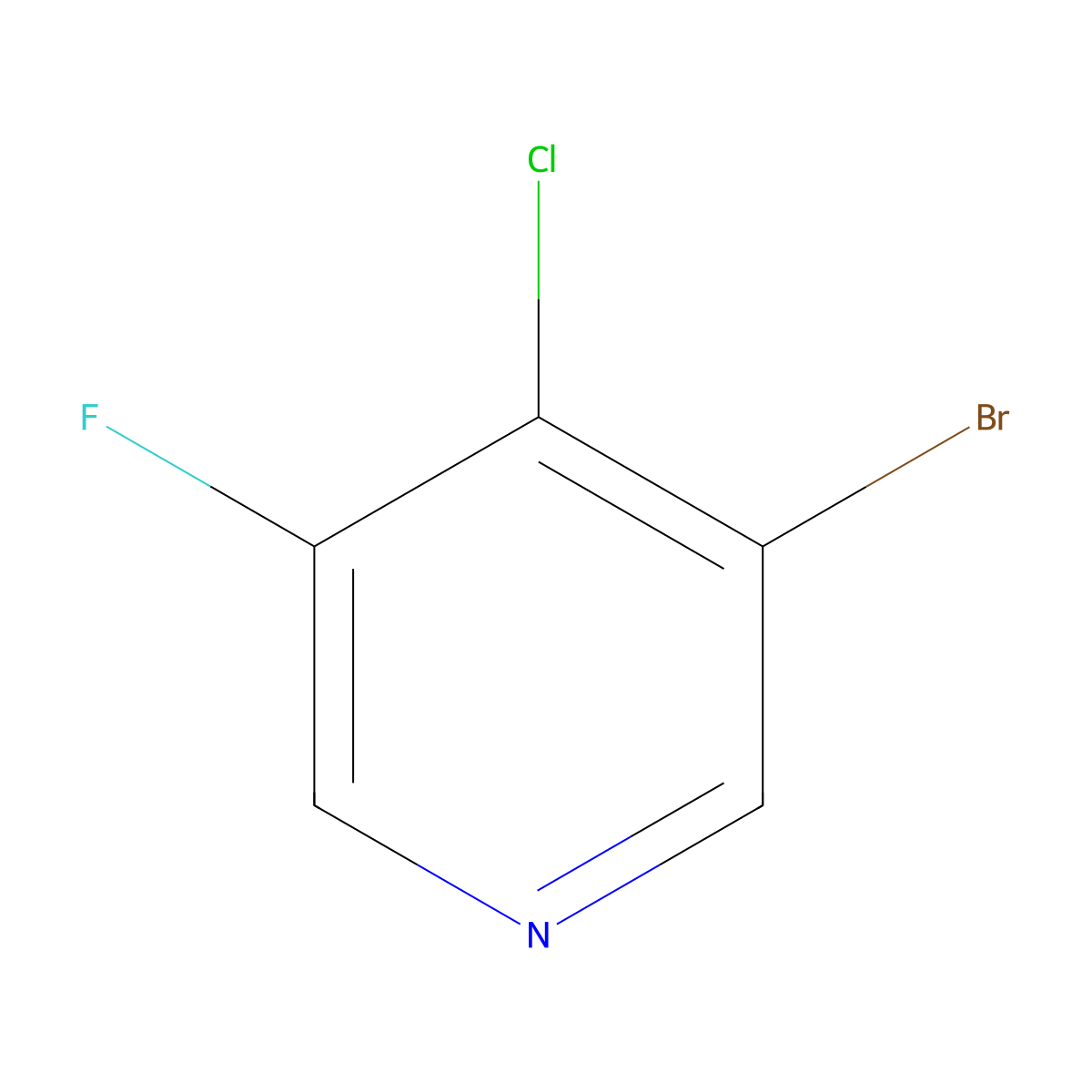 3-Bromo-4-chloro-5-fluoropyridine molecular structure, CAS 1211540-92-9