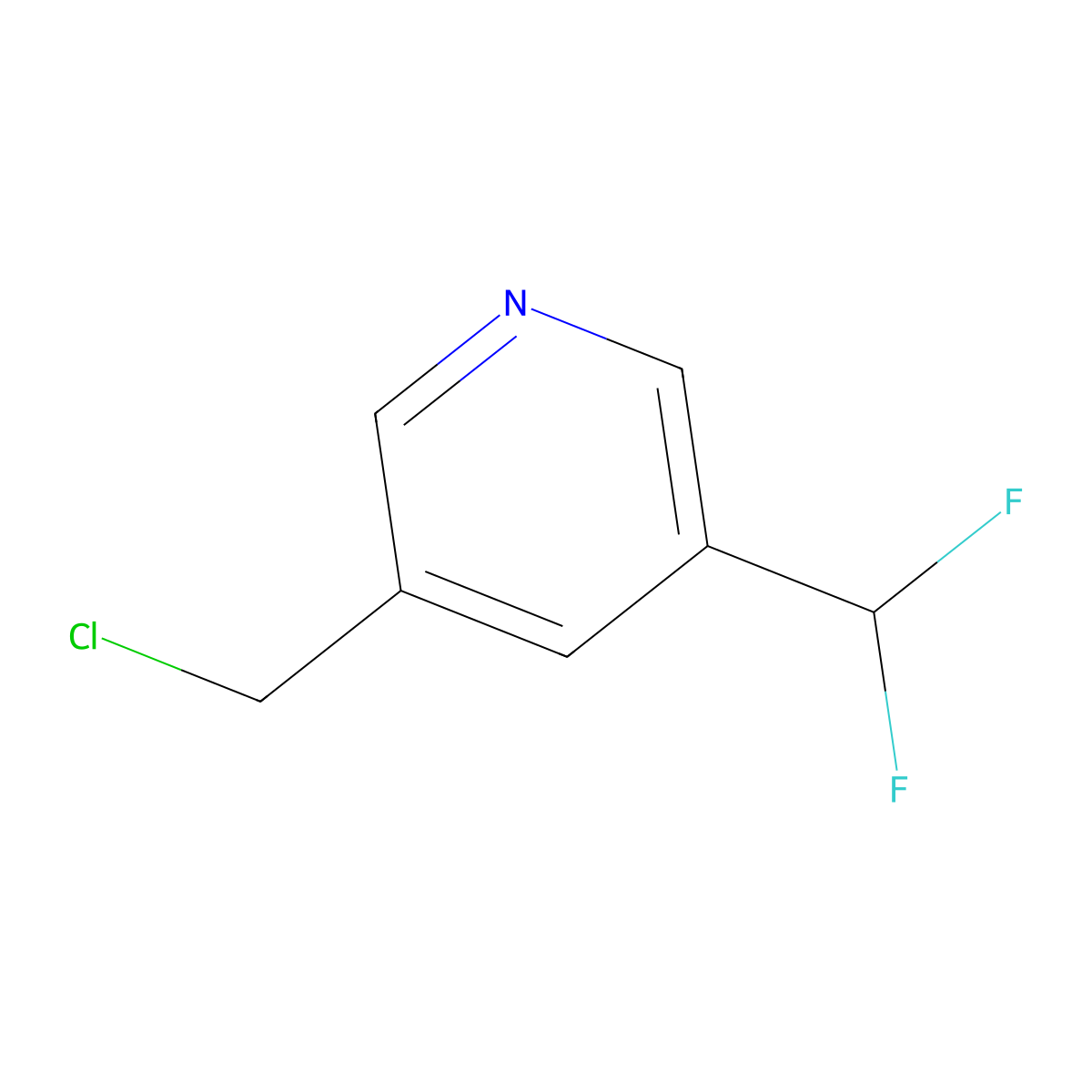 3-(Chloromethyl)-5-(difluoromethyl)pyridine molecular structure, CAS 1211541-03-5