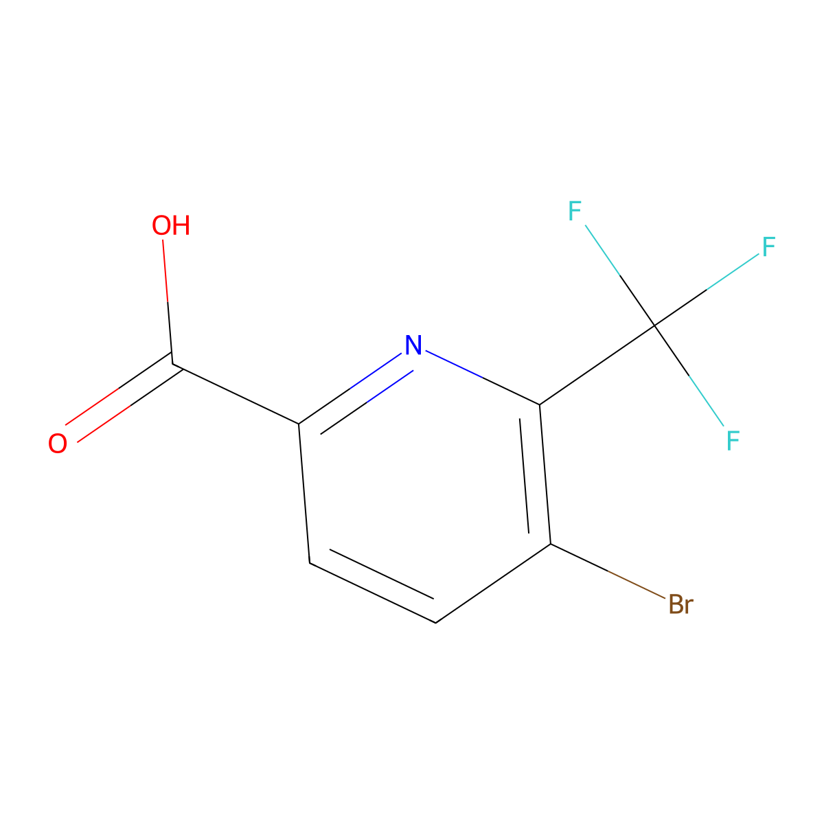 5-Bromo-6-(trifluoromethyl)-2-pyridinecarboxylic acid molecular structure, CAS 1211541-06-8