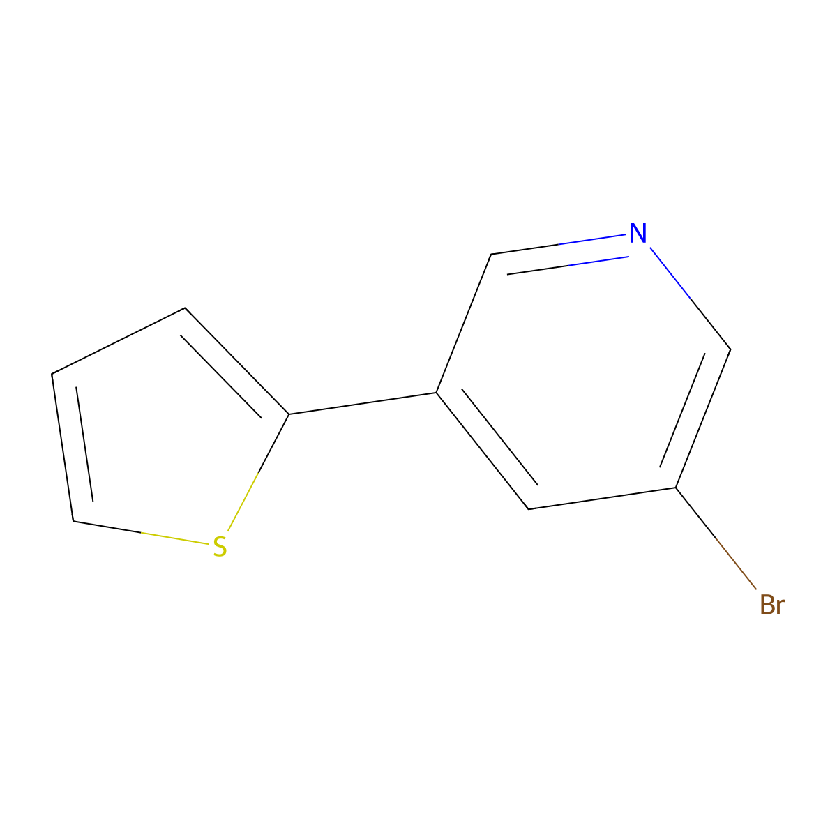 3-Bromo-5-(2-thienyl)pyridine molecular structure, CAS 1211541-09-1