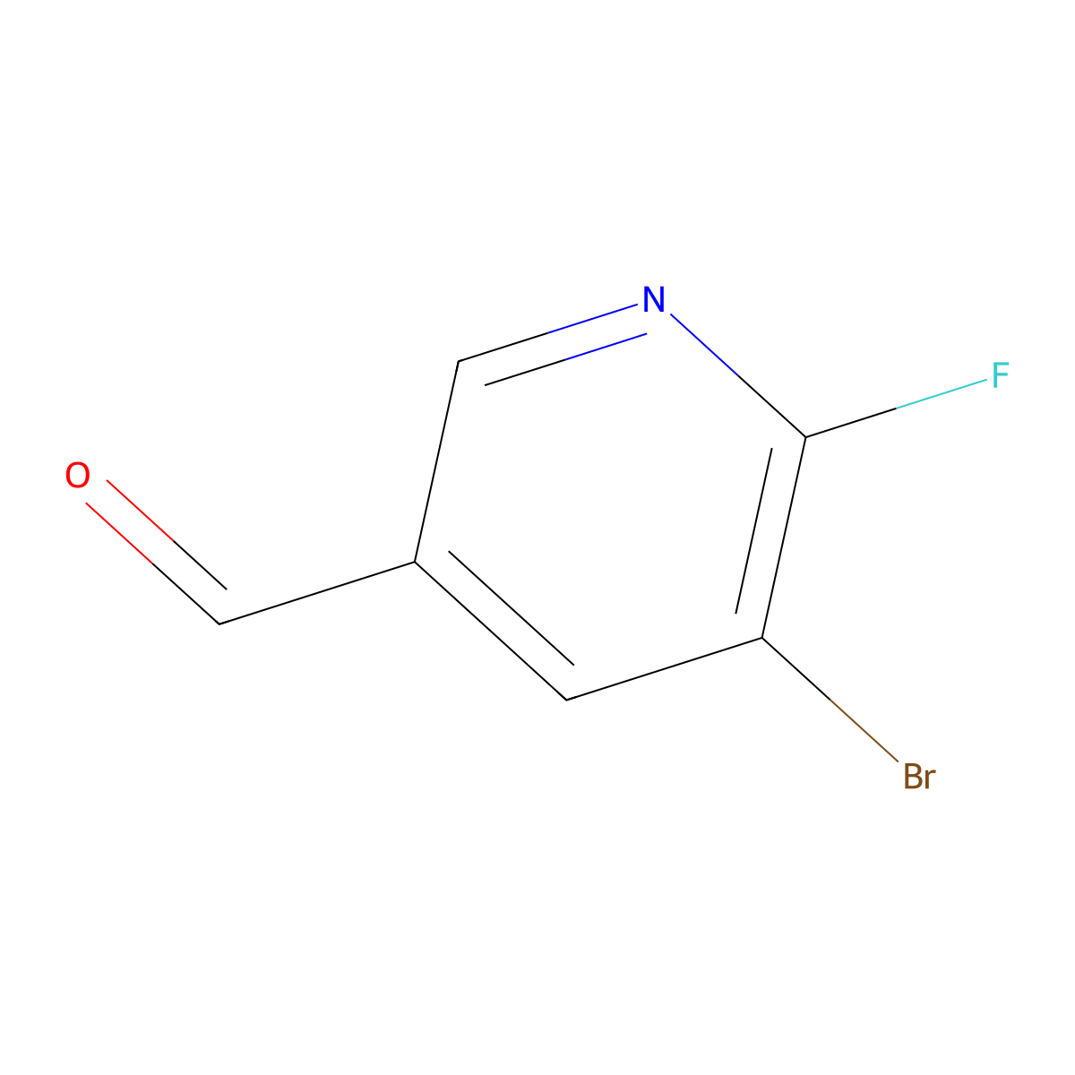 5-Bromo-6-fluoronicotinaldehyde molecular structure, CAS 1211541-15-9