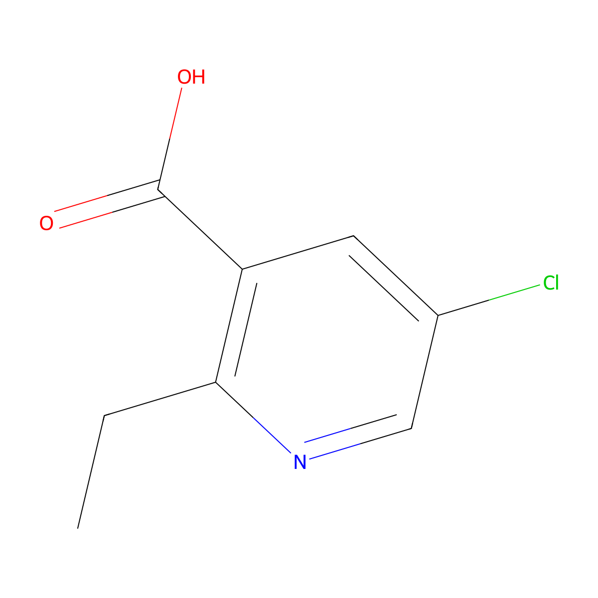 5-Chloro-2-ethyl-pyridine-3-carboxylic acid molecular structure, CAS 1211541-20-6