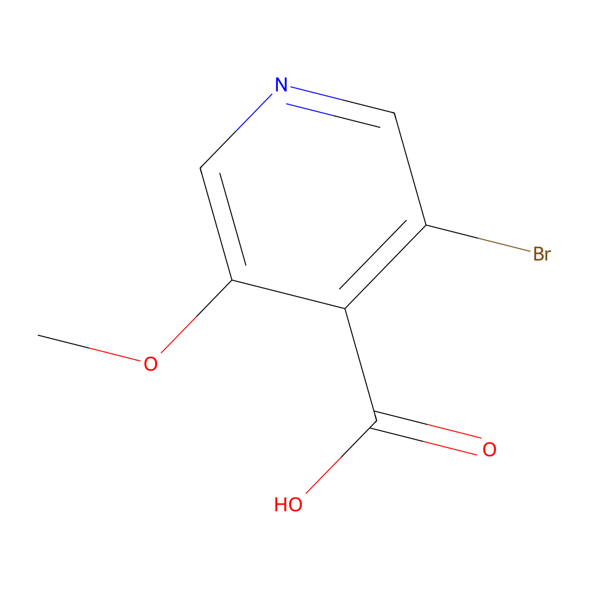 3-Bromo-5-methoxy-4-pyridinecarboxylic acid molecular structure, CAS 1211541-29-5