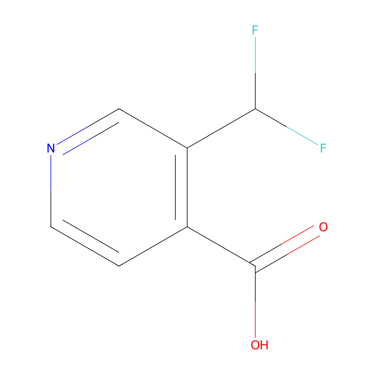 3-(Difluoromethyl)pyridine-4-carboxylic acid molecular structure, CAS 1211541-32-0