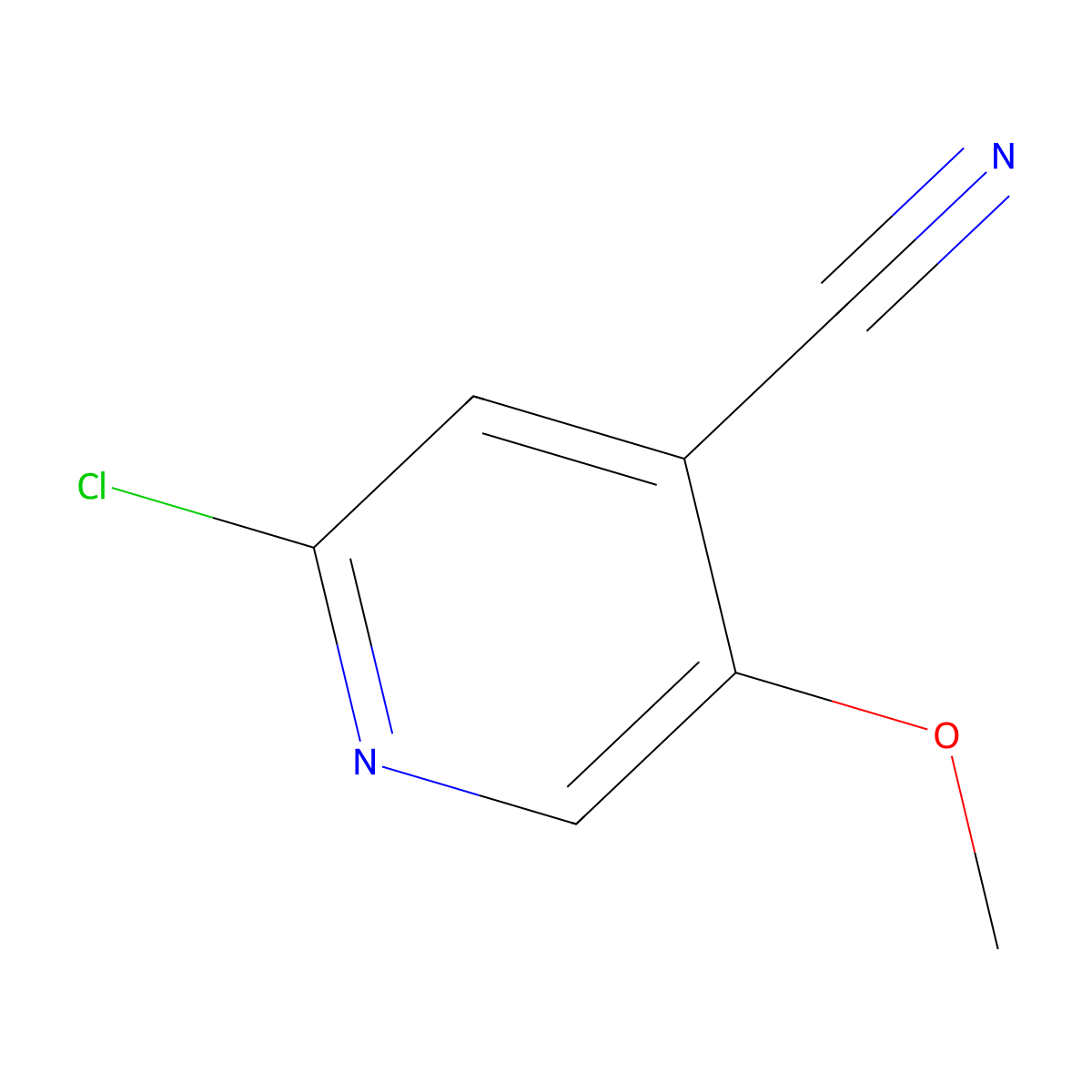 2-Chloro-5-methoxyisonicotinonitrile molecular structure, CAS 1211541-36-4